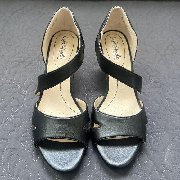 LifeStride HEIRLOOM MEGA Strappy Comfort Sandals Heels SZ 9.5 Wide NIB Career - Picture 2 of 11